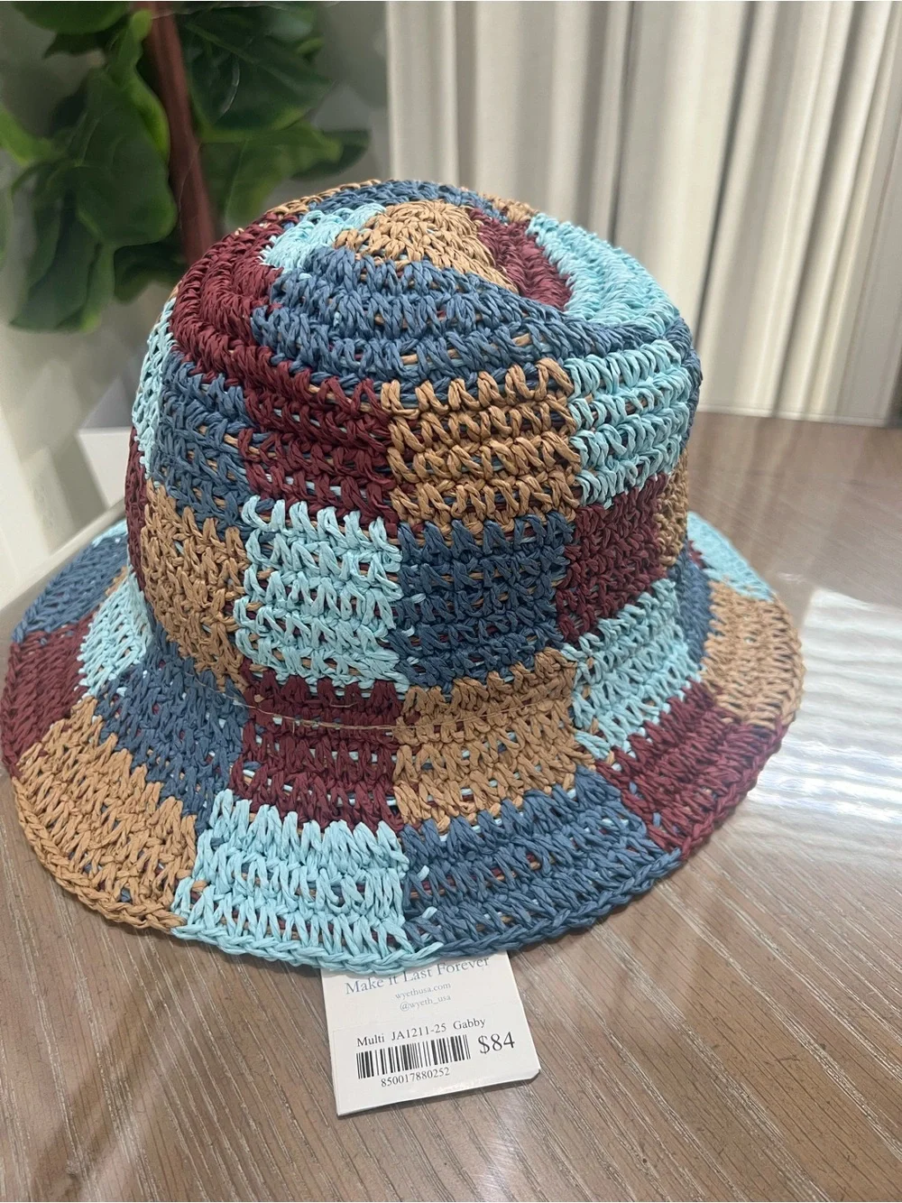 WYETH Multi-Color Crochet Bucket Hat NWT